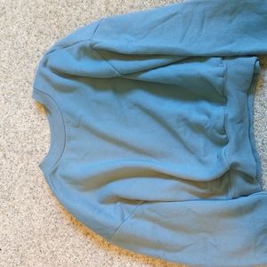 Teal Cropped Long Sleeve Sweater